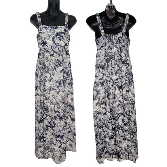 Ted Baker Dresses & Skirts - Ted Baker London Adlinah Blue Floral Paisley Chiffon Maxi Dress Size 1 US 4